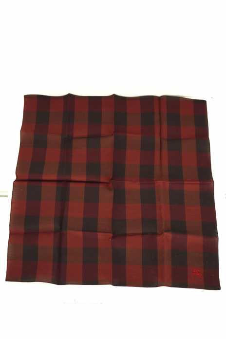BURBERRY(バーバリー) 刺繍入りチェック柄ハンカチ メンズ ファッション雑貨