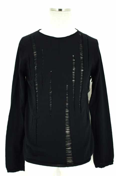 BLACK COMME des GARCONS （ブラックコムデギャルソン） AD2015　ウールクルーネックカットソー レディース トップス