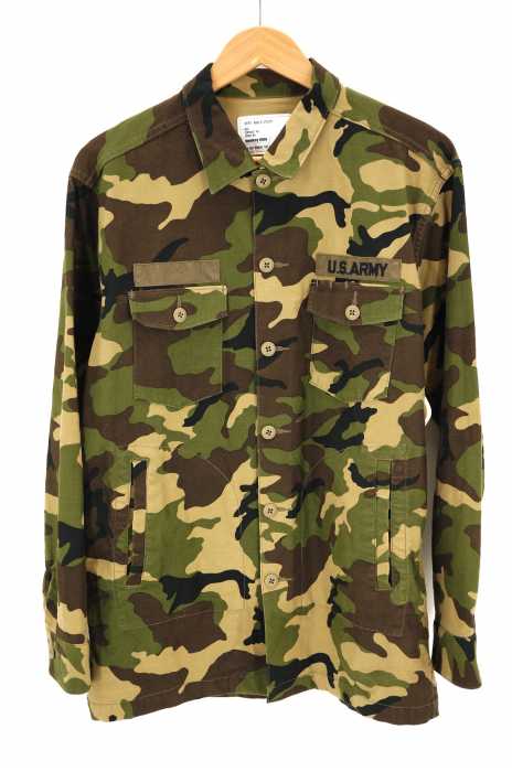 MONKEY TIME（モンキータイム） BACK SATIN CAMO UTILTY ユーティリティーシャツ メンズ アウター