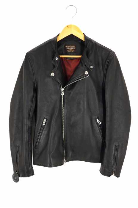 MR.OLIVE(ミスターオリーブ) HAIR SHEEP SOFT VEGE LEATHER -SEMI DOUBLE MOTOR RIDERS メンズ アウター