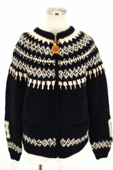 HYSTERIC GLAMOUR×CANADIAN　SWEATER(ヒステリックグラマー×カナディアンセーター) ノーカラーカウチンウールジャケット メンズ アウター