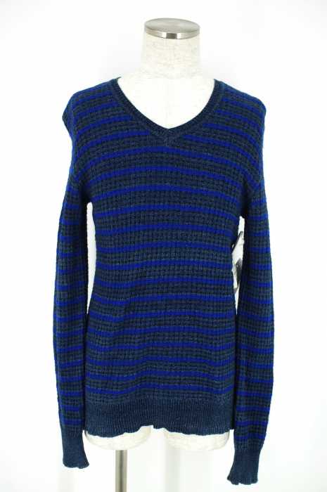 BLUE BLUE （ブルーブルー） インディゴVネックワッフルカットソー メンズ トップス