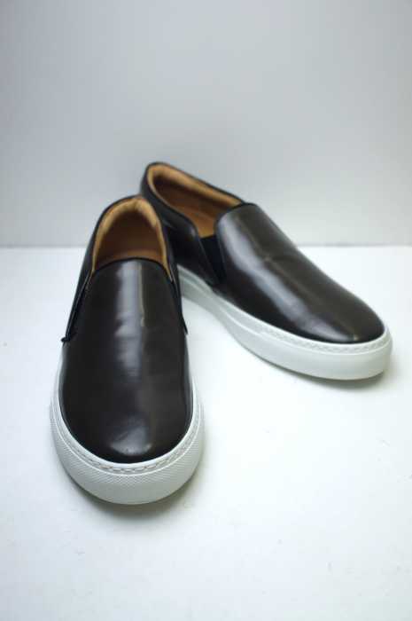 Nano Universe Fabio Rusconi ナノユニバース ファビオルスコーニ ガラスレザースリッポン シューズ メ ブランド古着買取販売バズストア