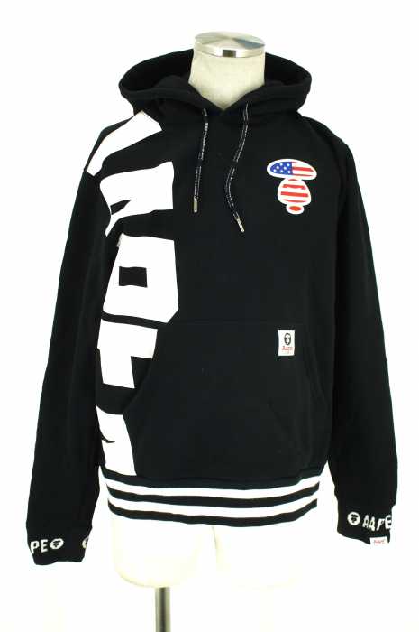 AAPE BY A BATHING APE （エーエイプ バイ アベイシングエイプ） Logo-print Cotton-blend Hoody プルオーバーパーカー メンズ トップス