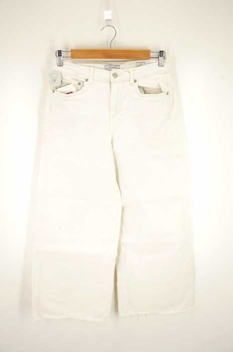 ZARA WOMAN （ザラ ウーマン） PREMIUN DENIM COLLECTION カットオフワイドホワイトデニムパンツ レディース パンツ