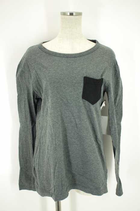 T by Alexander Wang  （ティーバイアレキサンダーワン） ポケットレザー切替カットソー レディース トップス