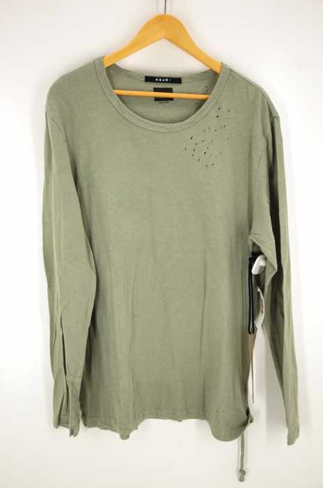 KSUBI（スビ） UTICA LS TEE ダメージ加工Uネックカットソー メンズ トップス