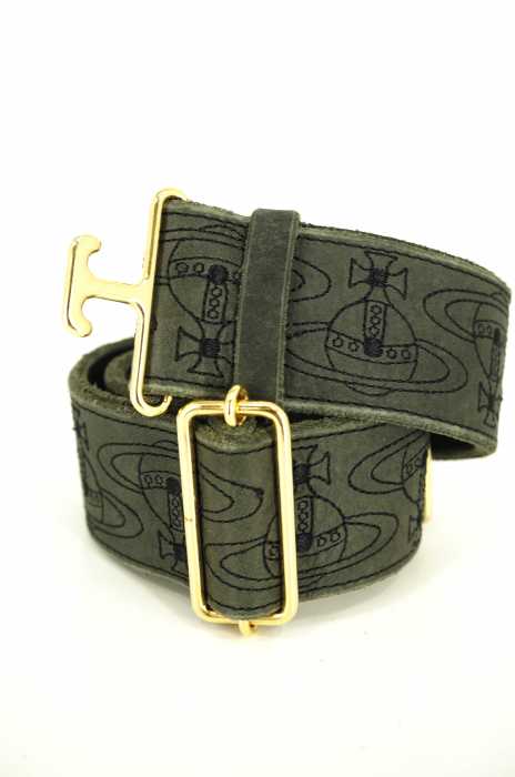 Vivienne Westwood (ヴィヴィアンウエストウッド) オーブ刺繍レザーベルト レディース ファッション雑貨