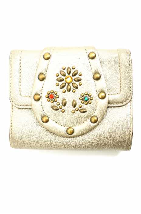 ANNA SUI （アナスイ） スタッズ付き 三つ折り財布 がま口 レディース 財布・ケース