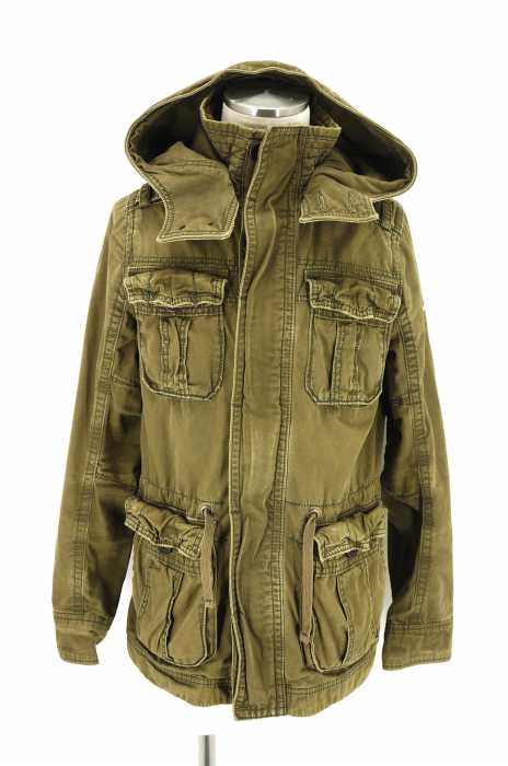 Abercrombie & Fitch （アバクロンビーアンドフィッチ） フード付きミリタリージャケット ブルゾン メンズ アウター