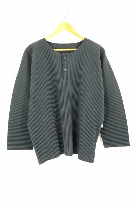 HOMME PLISSE ISSEY MIYAKE(オムプリッセ イッセイミヤケ) 18AW ヘンリーネックプリーツカットソー メンズ トップス