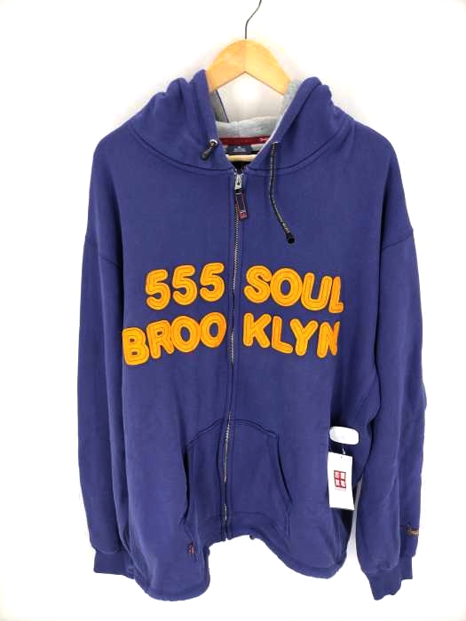 TRIPLE FIVE SOUL(トリプルファイブソウル) ロゴパッチオーバーサイズジップアップパーカー メンズ トップス
