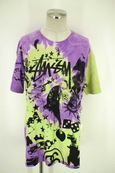 STUSSY （ステューシー） フロントロゴ総柄デザインTシャツ メンズ トップス