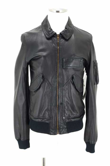Dior HOMME × 10 corso como COMME des GARCONS （ディオールオム ディエチコルソコモコムデギャルソン） 06SS ジップアップレザージャケット 襟付シングルライダースブルゾン メンズ アウター