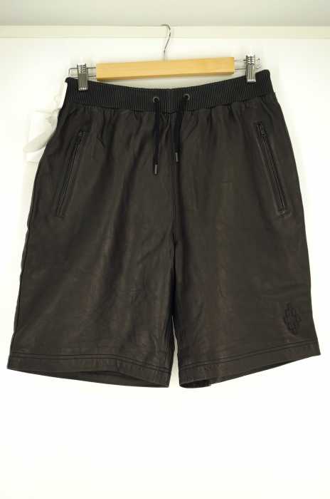 MARCELO BURLON (マルセロバーロン) BASKET LEATHER SHORT レザーショートパンツ メンズ パンツ