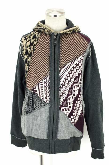 Desigual （デシグアル） 切替ニットパーカー メンズ トップス 