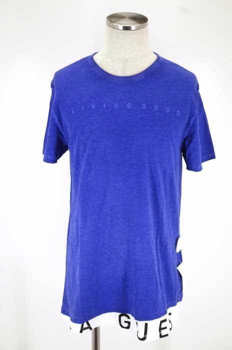 GUESS (ゲス) LIVING GOOD 裾ロゴプリントTシャツ メンズ トップス