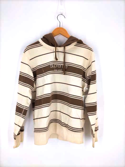 Supreme(シュプリーム) STRIPED HOODED CREWNECK メンズ トップス
