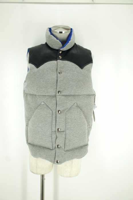 Rocky Mountain FeatherBed×LOOPWHEELER （ロッキーマウンテンフェザーベッド×ループウィラー） レザー切替ダウンベスト メンズ アウター