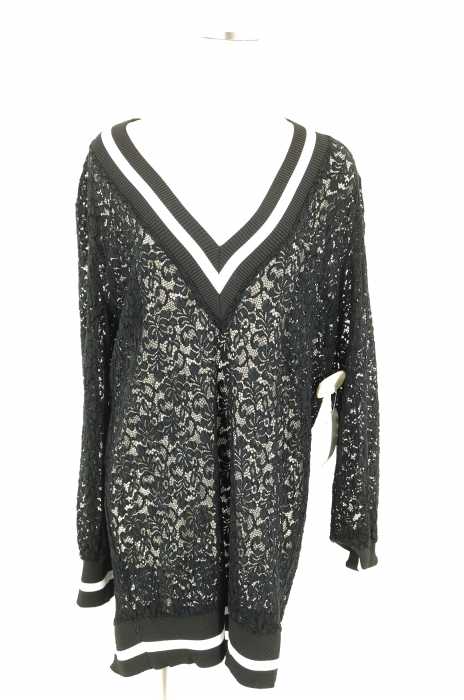 ZARA WOMAN （ザラ ウーマン） ニットリブ切替レースプルオーバー レディース トップス