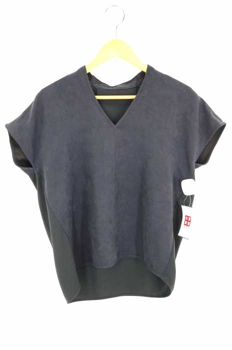 UNITED ARROWS green label relaxing (ユナイテッドアローズグリーンレーベルリラクシング) スエードVネックプルオーバーブラウス レディース トップス