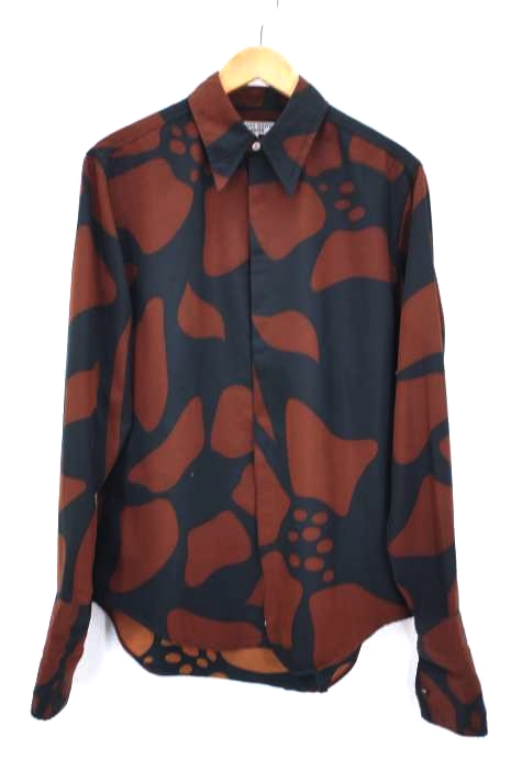 KATHARINE HAMNETT LONDON（キャサリンハムネットロンドン） 総柄比翼サテンシャツ メンズ トップス