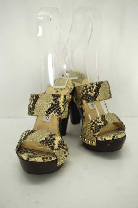 JIMMYCHOO （ジミーチュウ） 101ULRIKA パイソンレザーヒールサンダル レディース シューズ