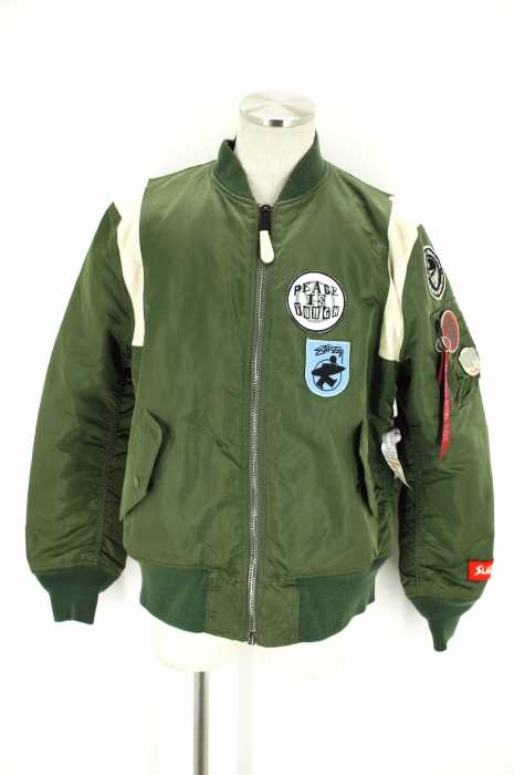 STUSSY×ALPHA×FRAGMENTDESIGN（ステューシー×アルファ×フラグメントデザイン） MA-1 ワッペンフライトジャケット メンズ アウター
