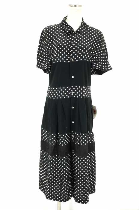 JUNYA WATANABE COMME des GARCONS MAN PINK (ジュンヤワタナベコムデギャルソンマンピンク) AD2013 コットン切替レーヨンドットワンピース レディース ワンピース
