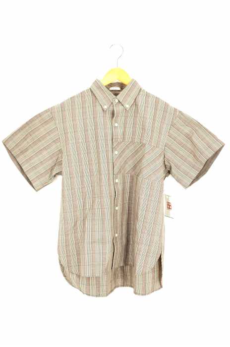 lot holon （ロットホロン） oversize B.Dシャツ オーバーサイズチェック半袖シャツ メンズ トップス