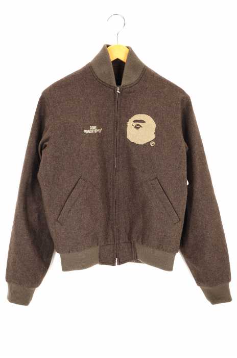 A BATHING APE （アベイシングエイプ） GORE WIND STOPPER フロッキープリントウールスタジャン メンズ アウター