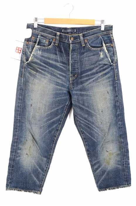MIHARA YASUHIRO（ミハラヤスヒロ） ユーズド加工クロップドデニムパンツ メンズ パンツ