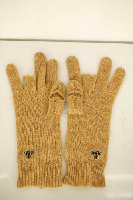 Vivienne Westwood (ヴィヴィアンウエストウッド) ダメージ加工ニットグローブ 手袋 レディース ファッション雑貨