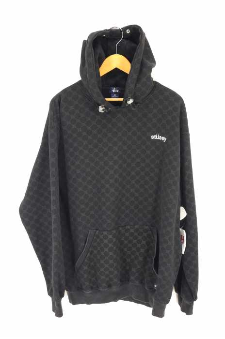 STUSSY (ステューシー) ロゴ刺繍総柄プルオーバーパーカー メンズ トップス