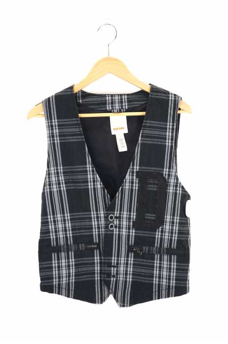 DIESEL (ディーゼル) チェック柄ベスト メンズ トップス