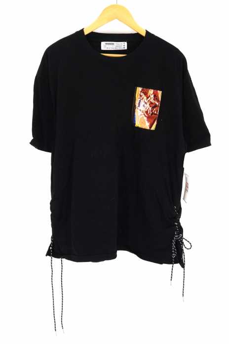LEGENDA （レジェンダ） Mix Coad Side Laced PVC Patch ルーズシルエットクルーネックTシャツ メンズ トップス