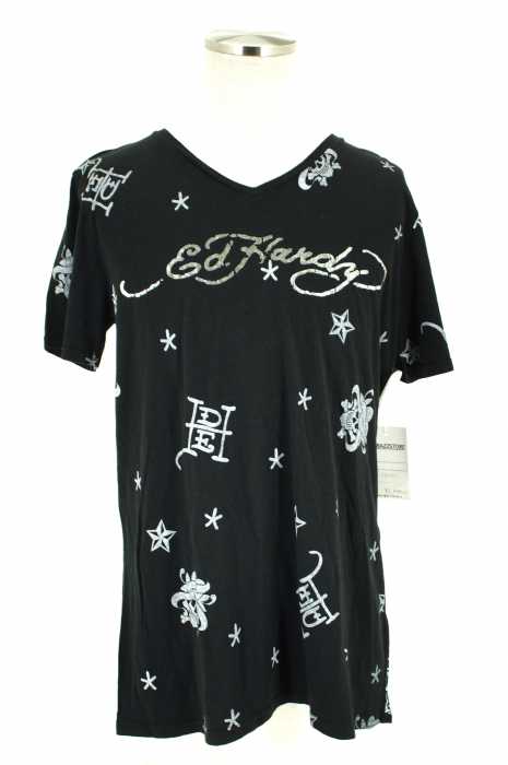 Ed Hardy (エドハーディー) ビジュー付きプリントTシャツ メンズ トップス