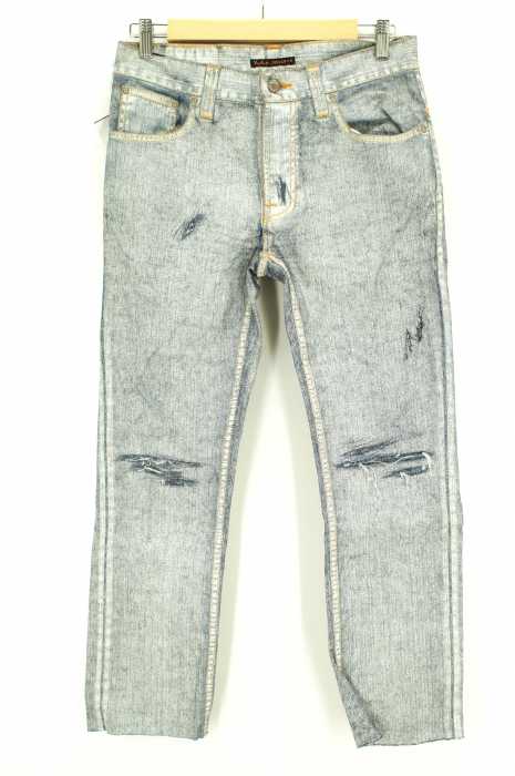 Nudie Jeans （ヌーディージーンズ） PAINTED WHITE ペンキ加工デニムパンツ メンズ パンツ