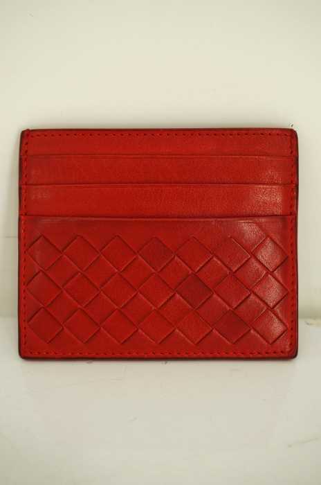 BOTTEGA VENETA （ボッテガヴェネタ） レザーカードケース レッド メンズ ファッション雑貨