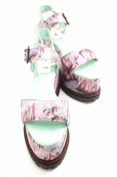 adidas×OPENING CEREMONY(アディダス オープニングセレモニー) OC ROCK WEDGE ウェッジソール総柄サンダル レディース シューズ
