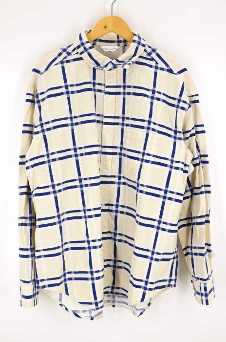 UNUSED （アンユーズド） US1420 コットンBIGチェックシャツ WHT×BLU メンズ トップス