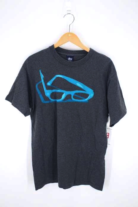 Stussy(ステューシー) 紺タググラスプリントTシャツ メンズ トップス