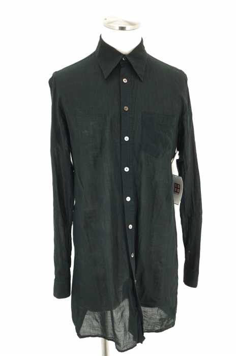 Diet butcher slim skin ロングシャツ　多重ボタン　ブラック DIET BUTCHER SLIM SKIN （ダイエットブッチャースリムスキン） ロング