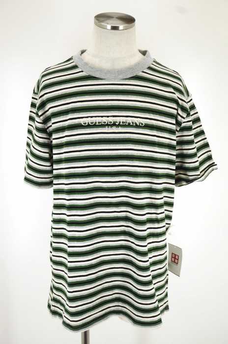 GUESS JEANS (ゲスジーンズ) ボーダー切替半袖Tシャツ メンズ トップス