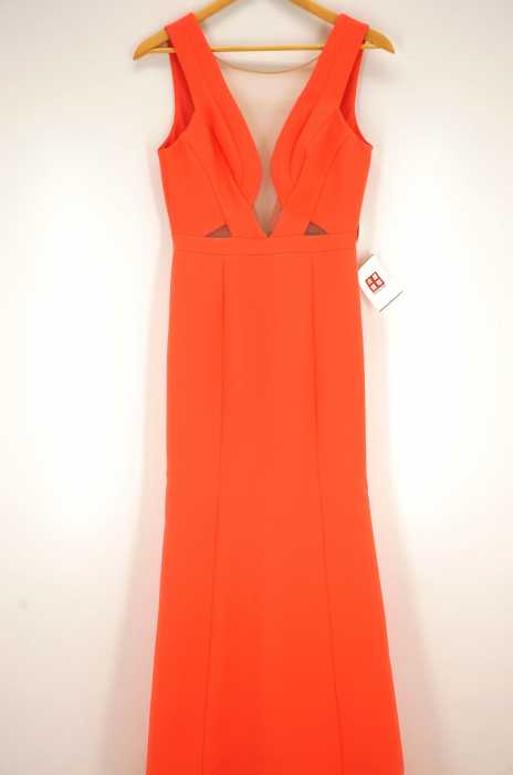 BCBG MAXAZRIA（ビーシービージーマックスアズリア） ボンディングフロントシースルーワンピース レディース ワンピース