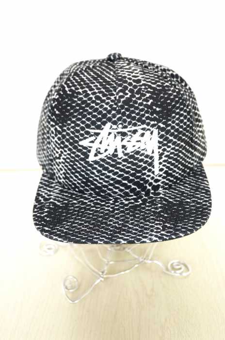 STUSSY (ステューシー) ロゴ刺繍総柄スナップバック メンズ 帽子