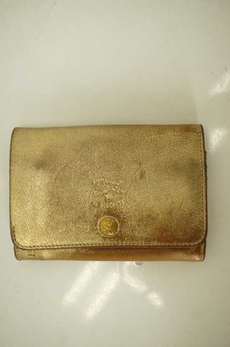 IL BISONTE（イルビゾンテ） メタリックレザー二つ折り財布 ウォレット レディース ファッション雑貨