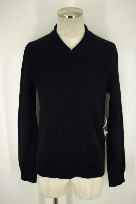 JIL SANDER (ジルサンダー) フェルト切替Vネックニットセーター メンズ トップス