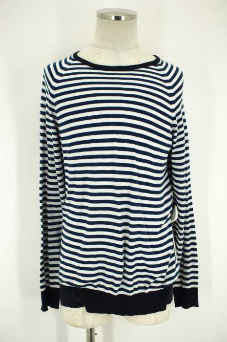 JOHN SMEDLEY （ジョンスメドレー） ボーダーコットンニットトップス メンズ トップス