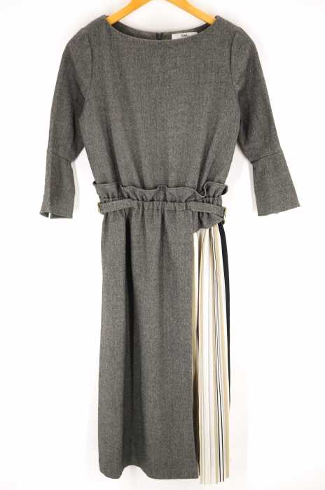 TONAL(トナル) CLASSY.closet マルチストライプアシメプリーツワンピース レディース ワンピース